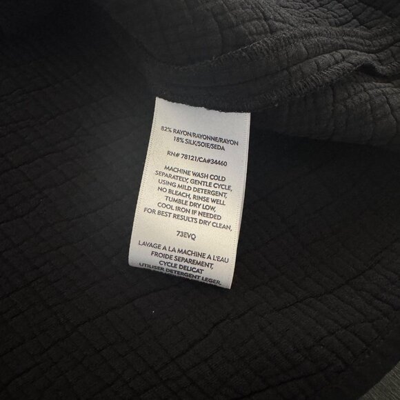 Eileen Fisher Women's Rayon/Silk Textured Open Front Black Jacket Cardigan Sz XL - Picture 6 of 9